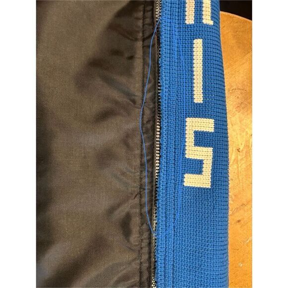 Vtg 1970 Polaris Snow Pants Bib Snowmobile Suit Ski Overall Black Blue Rare Knit - Picture 11 of 11